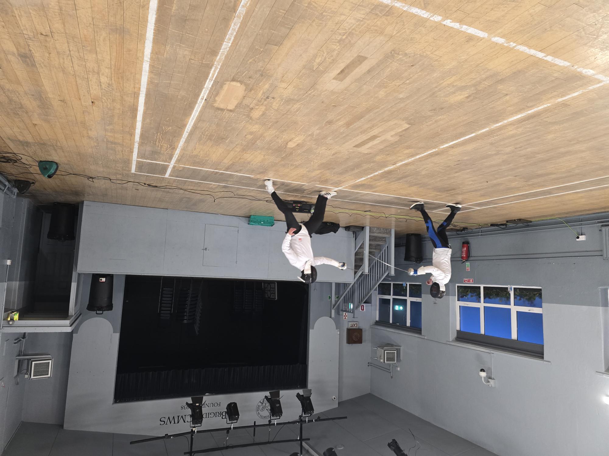 Adult fencing training session